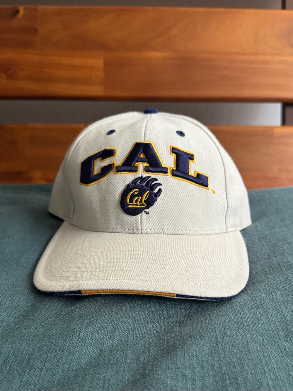 UC BERKELEY Adjustable Baseball Cap, Tan with Navy and Gold Accent NWOT